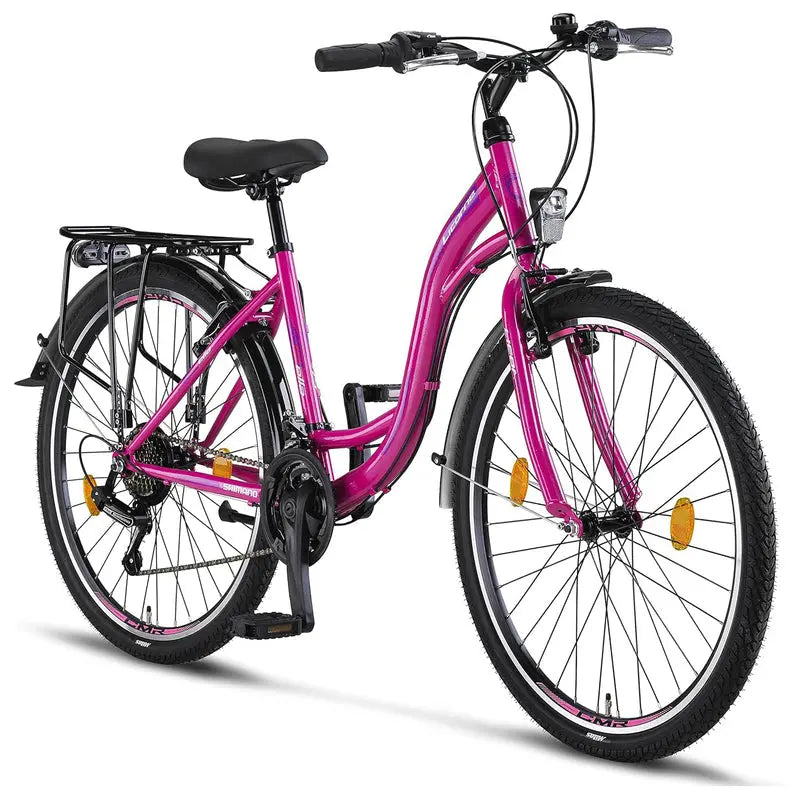 Licorne Stella Premium Urban City Bike  Lightweight Aluminum Frame with Integrated Lighting & Fenders