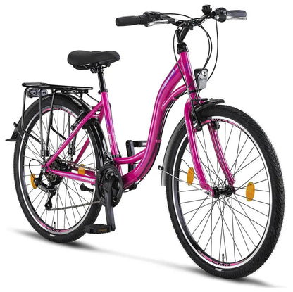 Licorne Stella Premium Urban City Bike  Lightweight Aluminum Frame with Integrated Lighting & Fenders