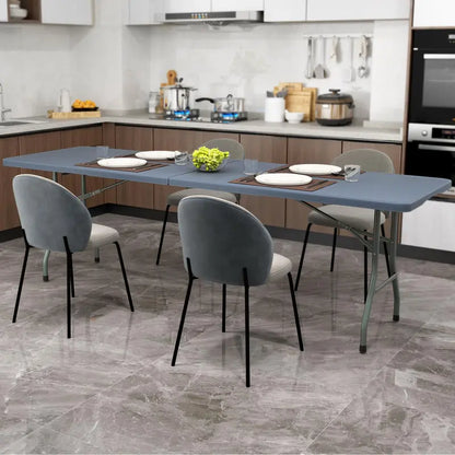 8-Foot Heavy-Duty HDPE Folding Table  350-LB Weight Capacity & Integrated Carry Handle
