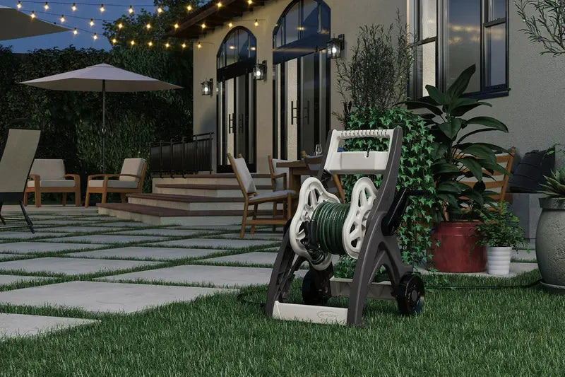 Suncast Hosemobile 175-Foot Wheeled Hose Reel Cart  Gray, All-in-One Storage & Mobility