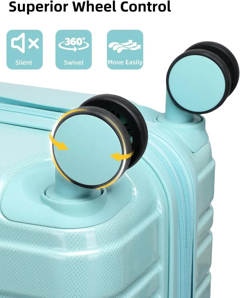 6-Piece Expandable Rolling Luggage Set  Lightweight Hardshell Suitcases with Smooth-Spinning Wheels & Modular Packing Options