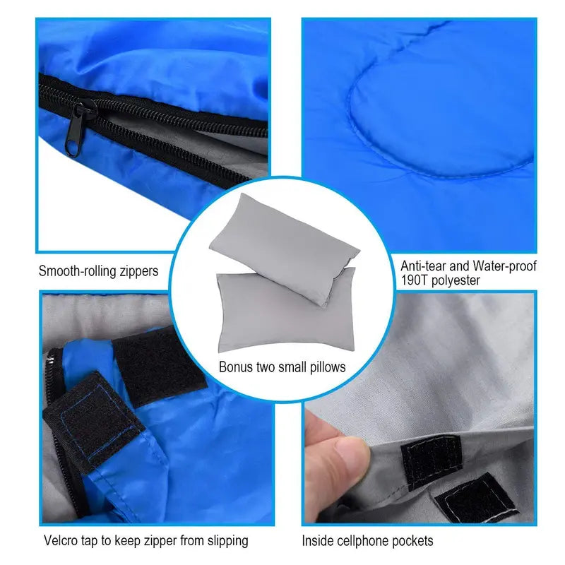 Extra-Large Double Sleeping Bag — Queen-Size Two-Person Design for Adults and Kids
