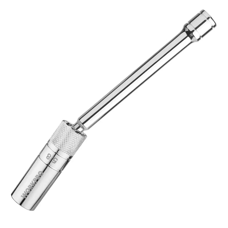 WORKPRO 5/8″ Magnetic Swivel Spark Plug Socket  3/8″ Drive, 8″ Total Length