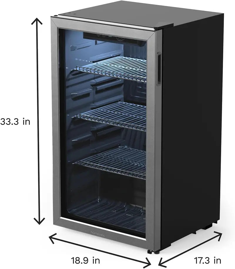 hOmeLabs Beverage Refrigerator and Cooler   120 Can Mini Fridge with Glass Door for Soda Beer or Wine