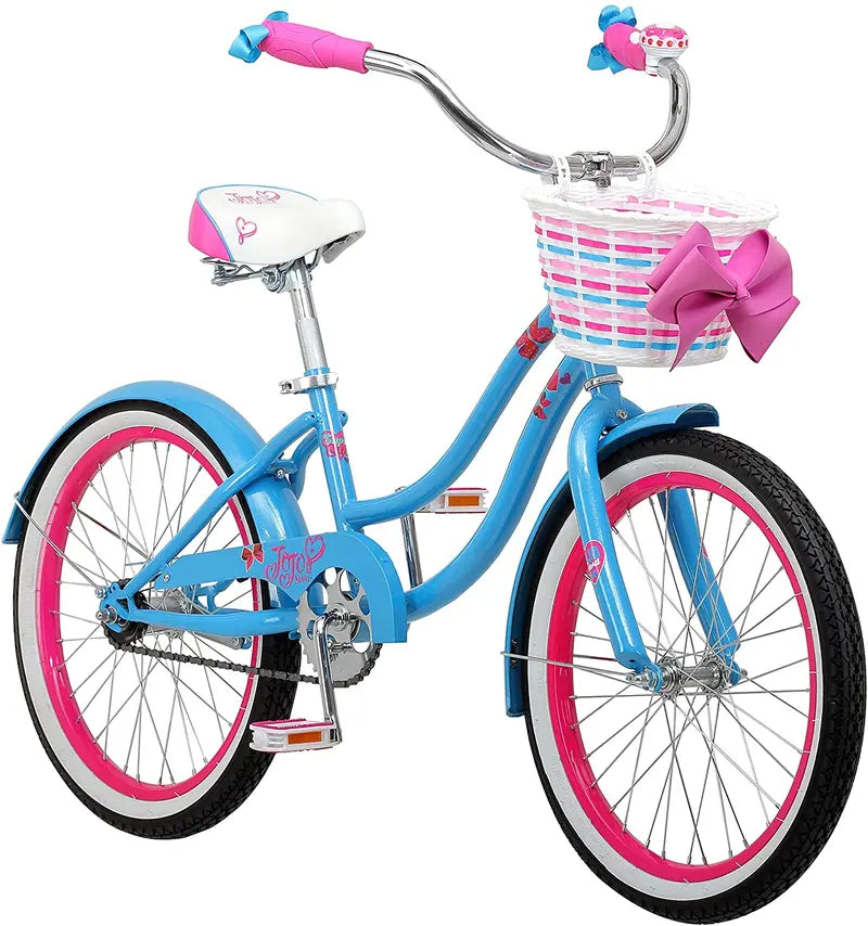 Nickelodeon JoJo Siwa Girls’ Cruiser Bike  20-Inch Light Blue & Pink Design