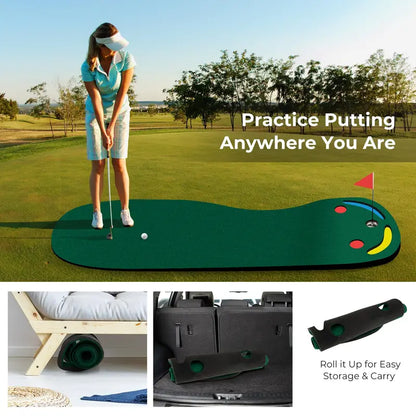 Portable Golf Practice Mat  9.8 FT x 3 FT Turf Surface with Realistic Feel