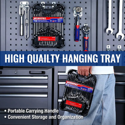 WORKPRO 32-Piece SAE & Metric Combination Wrench Set  12-Point Regular & Stubby Styles