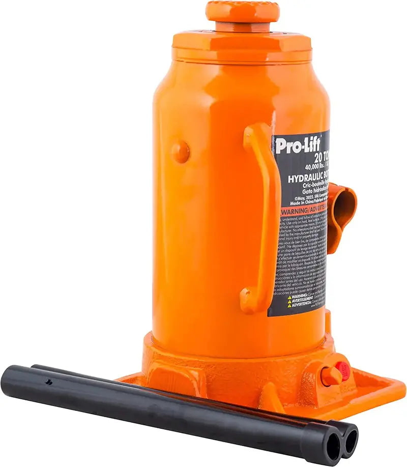 20-Ton Hydraulic Bottle Jack  Heavy-Duty 40,000-Lb Capacity Car Lift with Ergonomic Pump Handle