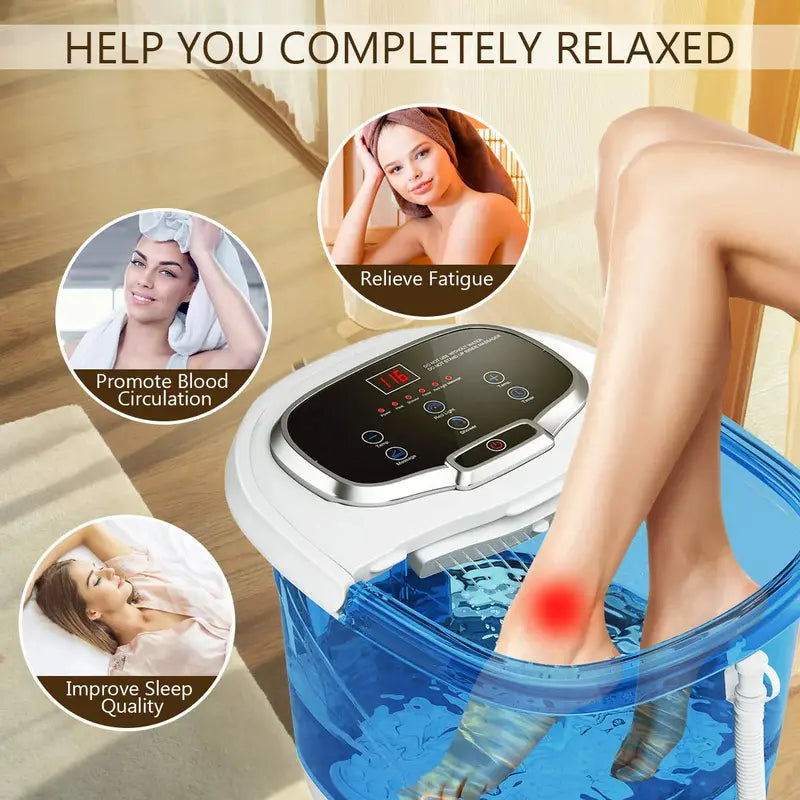Giantex Heated Foot Spa Massager with Rotating Jets, Temperature Control, and Adjustable Shower Feature