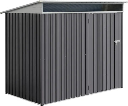 JYQAQA 6x4ft Waterproof Metal Garden Shed  Rugged Outdoor Storage for Yard Tools