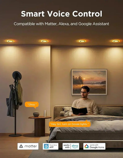 6″ Dimmable Smart Canless Recessed Light  1100LM Brightness, Integrated Junction Box