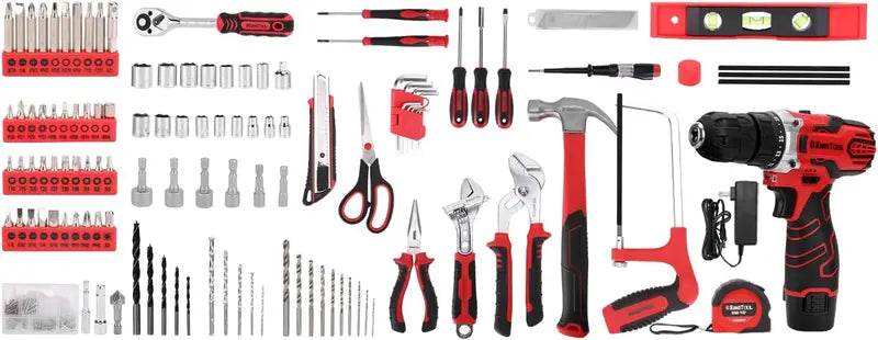 KingTool 276-Piece Cordless Tool Kit  Includes 12V Drill, Bits, and Organized Storage Case