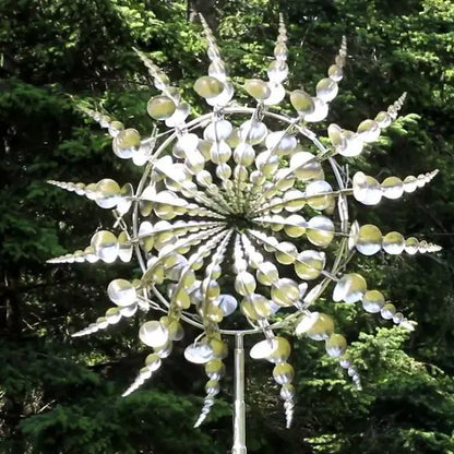 Enchanted Metal Windmill  Distinctive Spinning Garden Sculpture