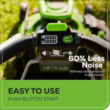 60V Self-Propelled Cordless Lawn Mower  21-Inch Brushless Motor, LED Lights, Dual 4.0Ah Batteries & Fast Charger
