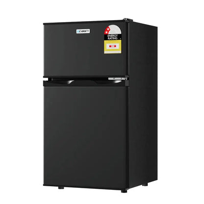 Devanti 80L Bar Fridge  Compact Black Mini Refrigerator & Freezer Combo