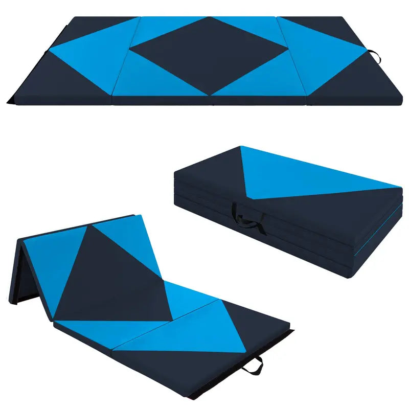 8-Foot Folding Tumbling Mat  4-Inch Thickness, Hook-and-Loop & Carry Handles