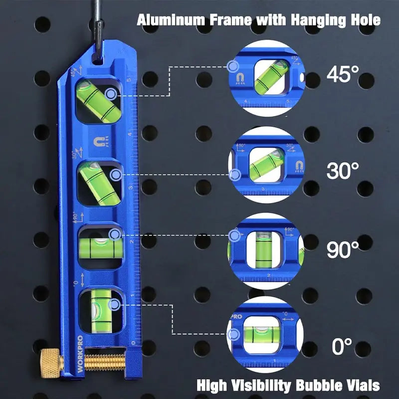 WORKPRO 6.3-Inch Conduit Bending Level  Dual-Vial Aluminum Angle Gauge for Electrical Installations