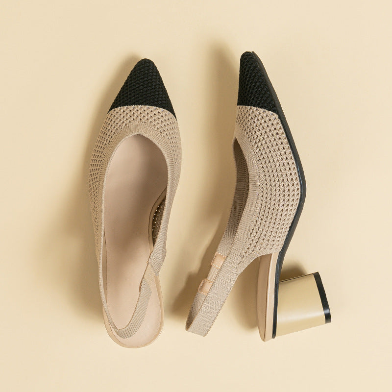 Chaussures à Talons Blocs et Bout Pointu