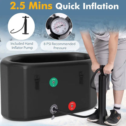 Extra-Large 129-Gallon Inflatable Ice Bath Tub — Multi-Layer Cold Plunge System for Athletes with Lid and Pump