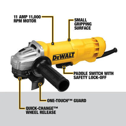 DWE402 120V 11A 4.5″ Corded Angle Grinder  Small & Powerful