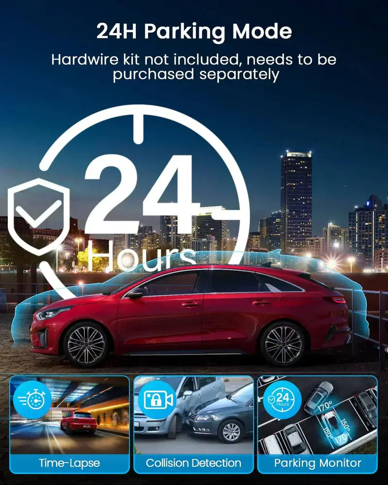 Channel 360° Surround View Dash Cam  1080P Front/Rear + Interior Left/Right Camera System