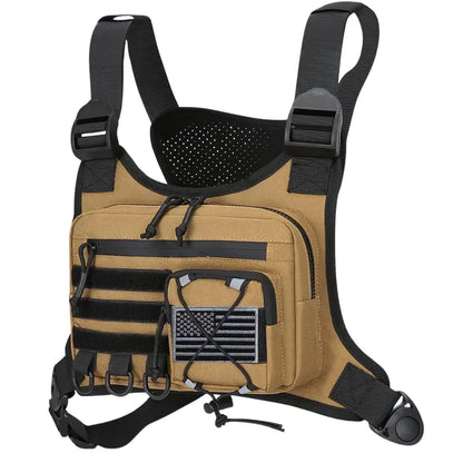 Adjustable Outdoor Chest Pack  Zippered Front Compartment & Ergonomic Straps