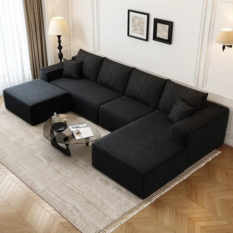 Cloud Modular L-Shaped Sectional Sofa  107.5-Inch Minimalist Corner Lounge with Deep Seating