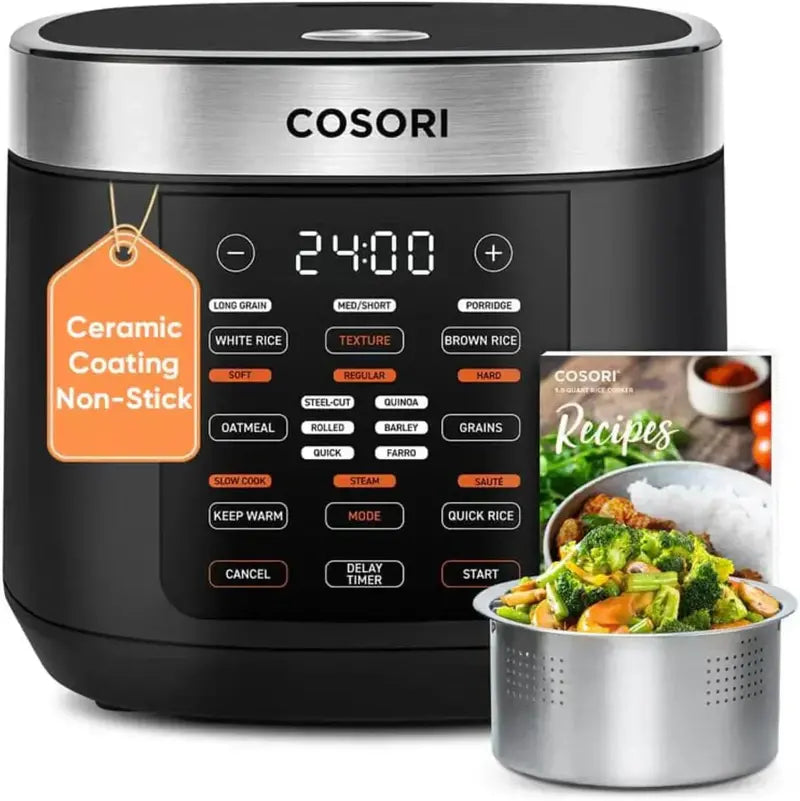 COSORI 10-Cup Rice Cooker  Fuzzy Logic Smart Rice Maker with 24-Hour Keep Warm & 18 Presets