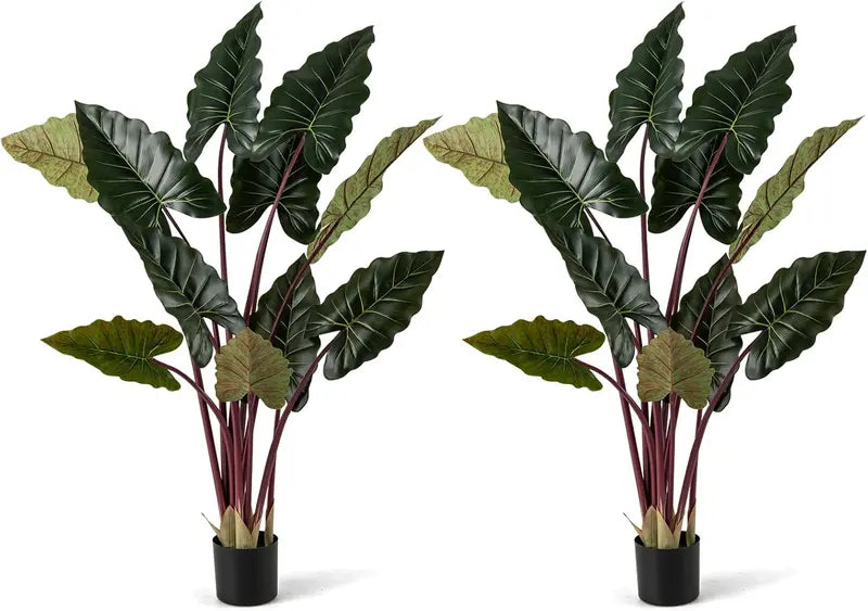 63-Inch Pre-Potted Faux Indoor Plant with 11 Lifelike Leaves and Adjustable Stems
