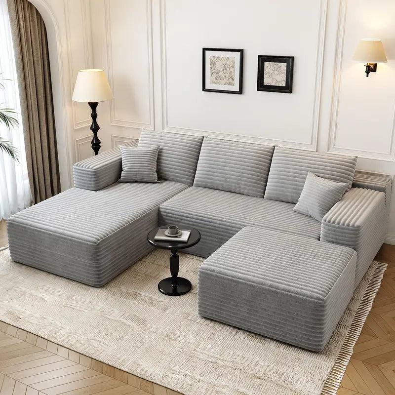 Cloud Modular L-Shaped Sectional Sofa  107.5-Inch Minimalist Corner Lounge with Deep Seating