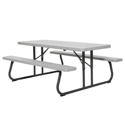 6-Foot Folding Picnic Table with Built-in Benches