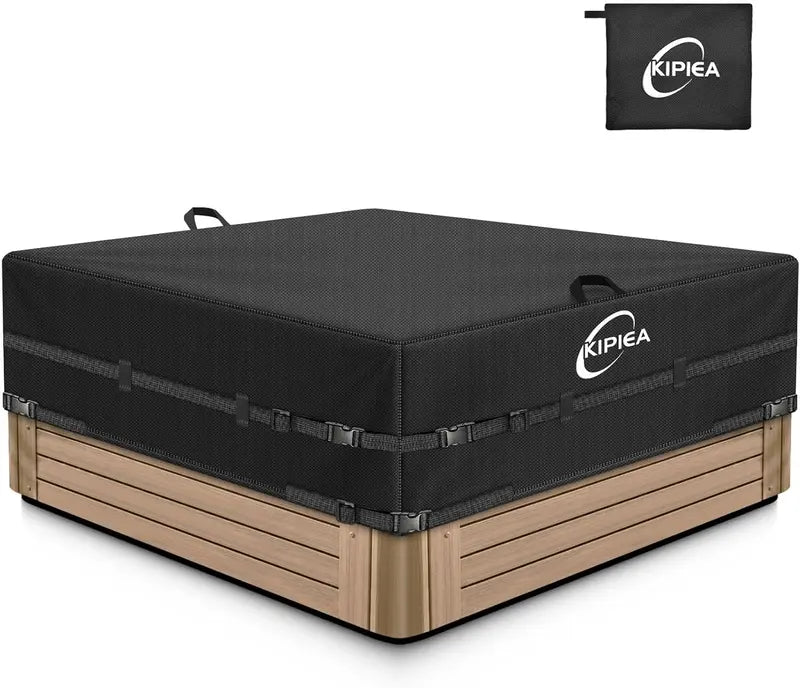 Heavy-Duty Waterproof Hot Tub Cover: 85″ x 85″ x 20″, UV-Resistant Polyester Spa Protector