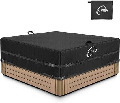 Heavy-Duty Waterproof Hot Tub Cover: 85″ x 85″ x 20″, UV-Resistant Polyester Spa Protector