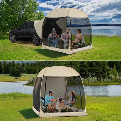 Igloo-Style Screen Gazebo  Mosquito-Proof Canopy Tent for 615 People, Ventilated & Spacious