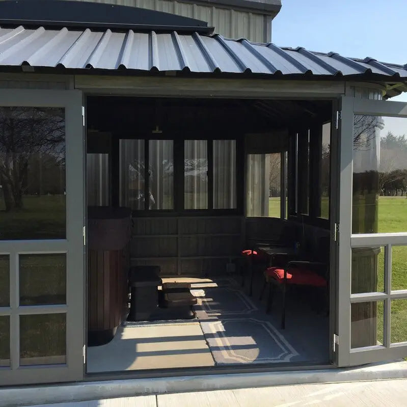Colorado Large PVC Gazebo  17.5 Ft. Wide × 11.5 Ft. Deep All-Weather Patio Shelter