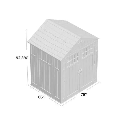 5’6″ Deep x 6’3″ Wide Resin Storage Shed  Durable Outdoor Utility Building