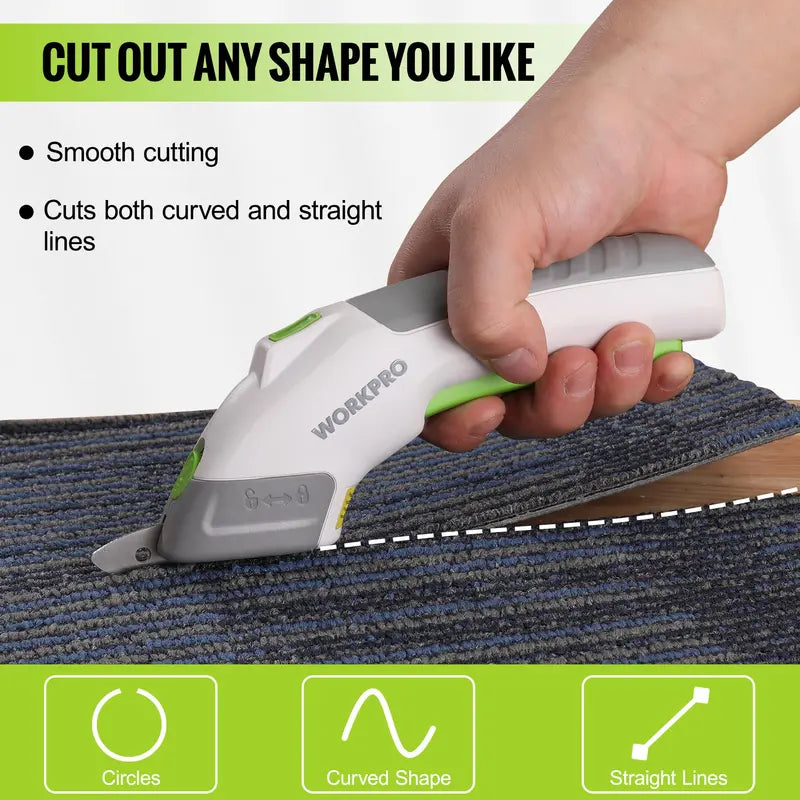 WORKPRO 4V Dual-Blade Cordless Electric Scissors  Rechargeable & Lightweight