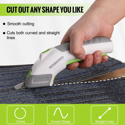 WORKPRO 4V Dual-Blade Cordless Electric Scissors  Rechargeable & Lightweight