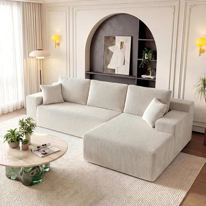 Cloud-Like Boneless Sectional Sofa  3-Seater L-Shaped Modular Couch with Right-Facing Chaise, Cat-Resistant & Deep Seat