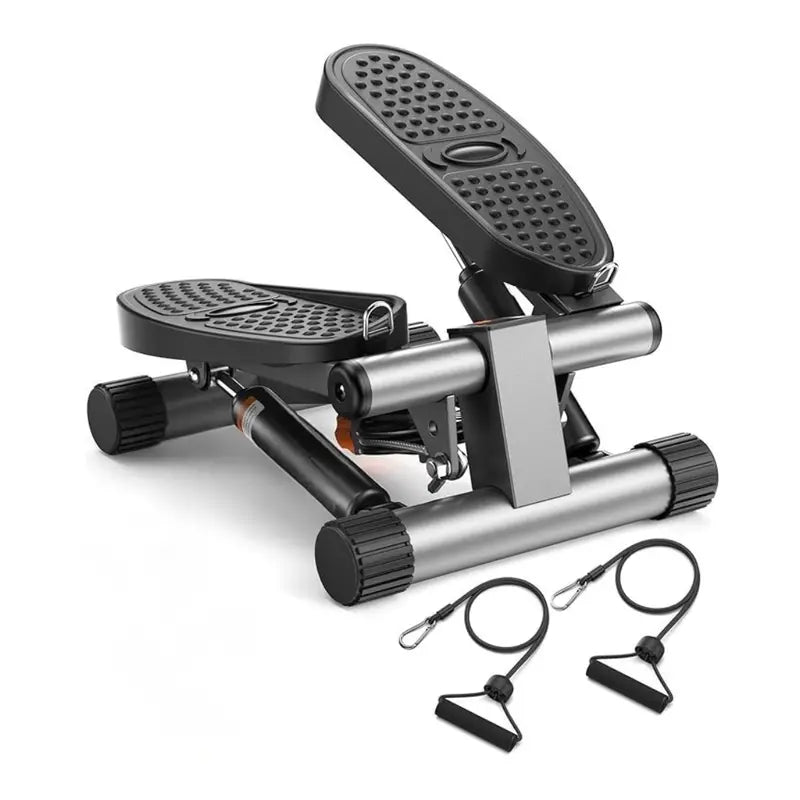 Compact Stepper Machine  Hydraulic Resistance + Attachable Exercise Bands