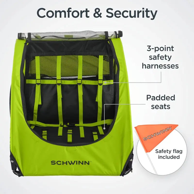 Schwinn Shuttle Folding Bike Trailer  Lightweight, Hitch-Compatible Carrier for Kids or Gear