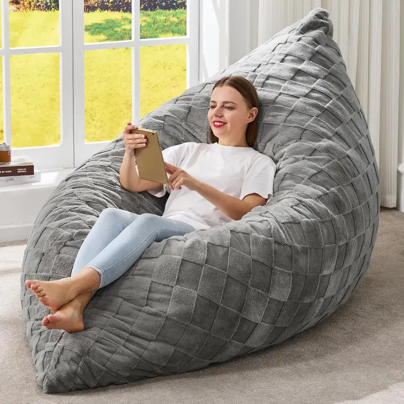 Hobestluk 3-in-1 Convertible Bean Bag  Floor Cushion, Lounger, or Seating Sofa