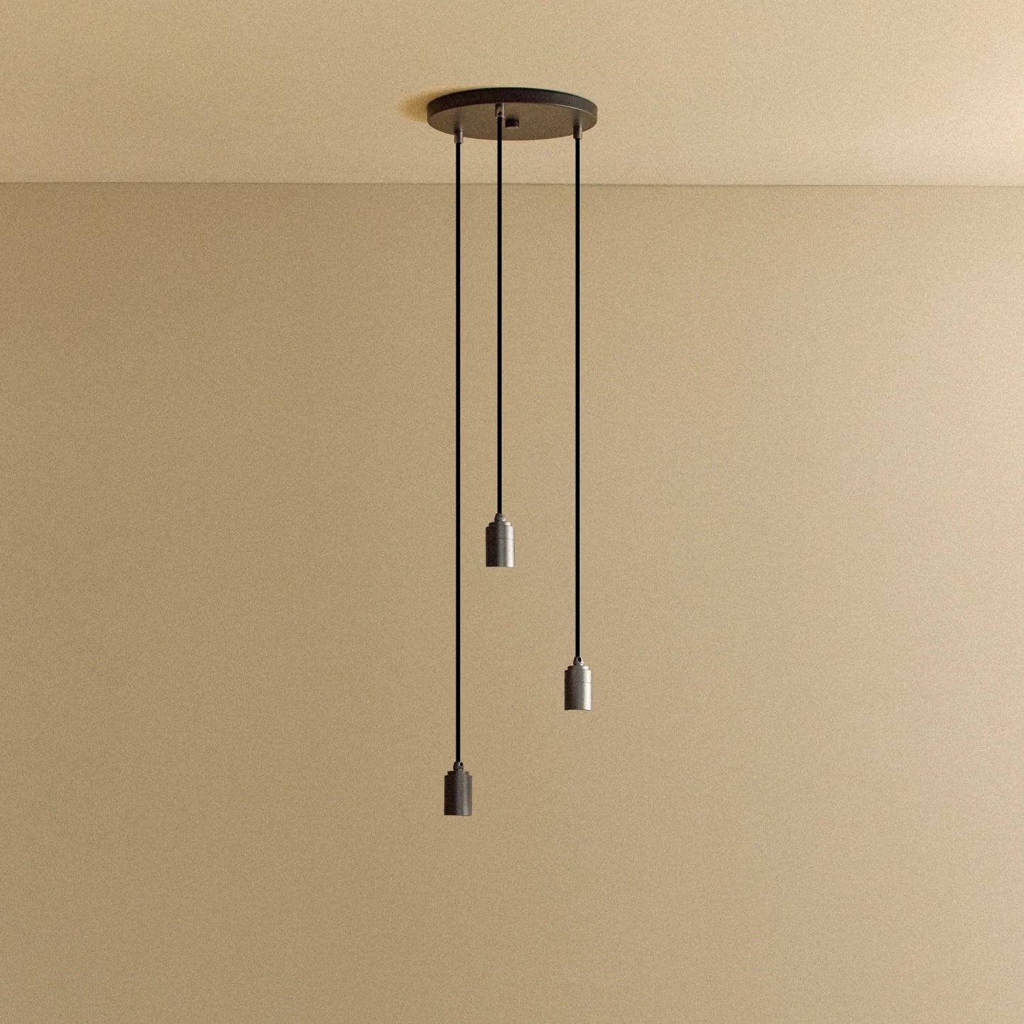 Triple Pendant in Graphite - Black Canopy