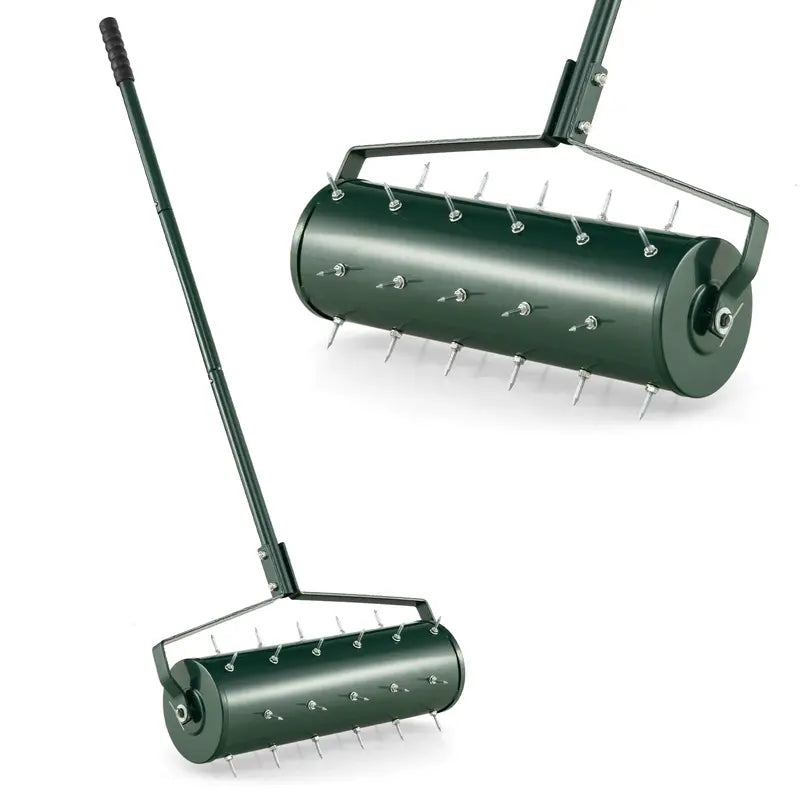 Weighted Rolling Lawn Aerator for Soil Aeration and Seeding