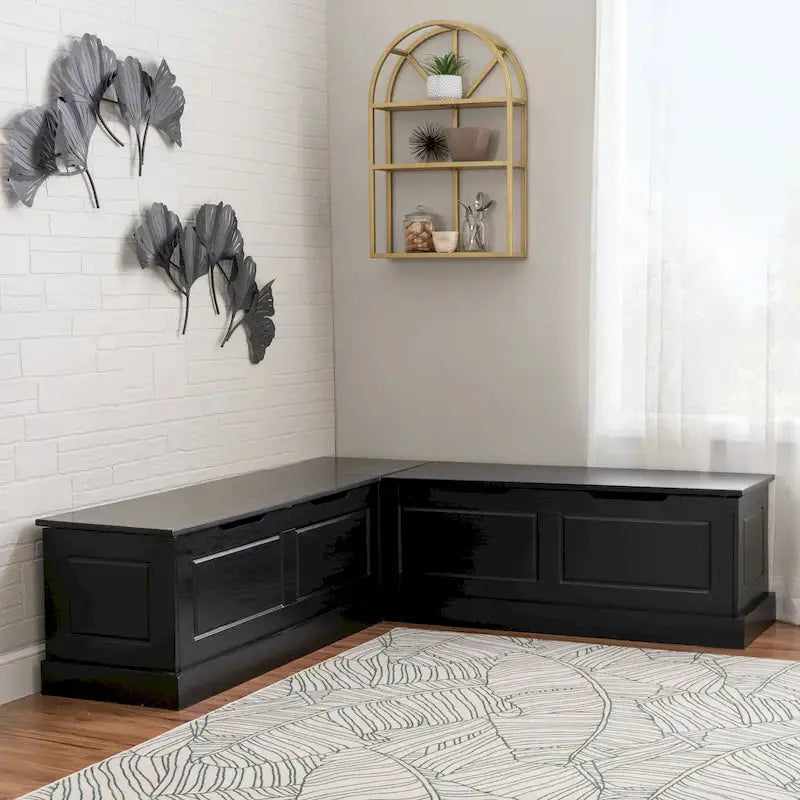 Josie Backless L-Shaped Breakfast Nook Bench  Space-Saving Dining Solution for Small Kitchens