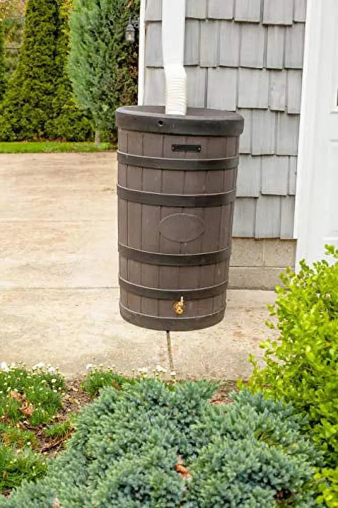 Good Ideas Rain Wizard 50-Gallon Rain Barrel  American Oak Style, BPA-Free, Easy-Connect Downspout Kit (2026)