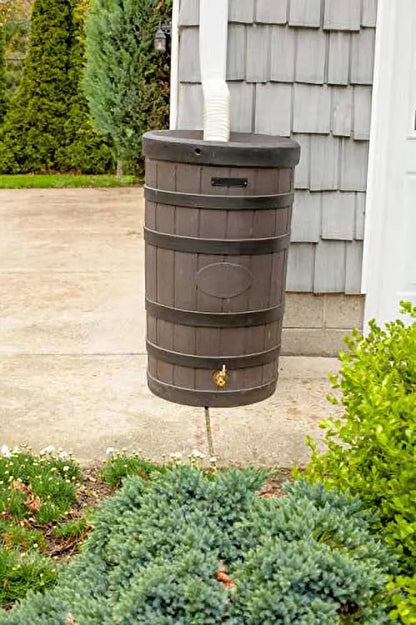 Good Ideas Rain Wizard 50-Gallon Rain Barrel  American Oak Style, BPA-Free, Easy-Connect Downspout Kit (2026)