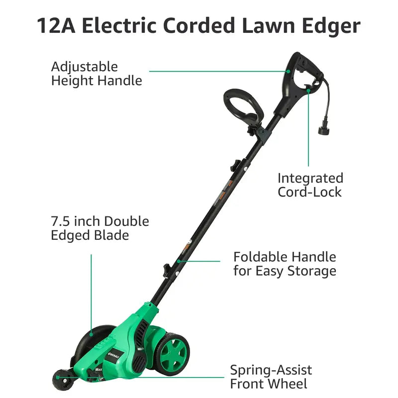 Denali 12-Amp Dual-Blade Electric Lawn Edger  7.5″ Corded Precision Trimmer