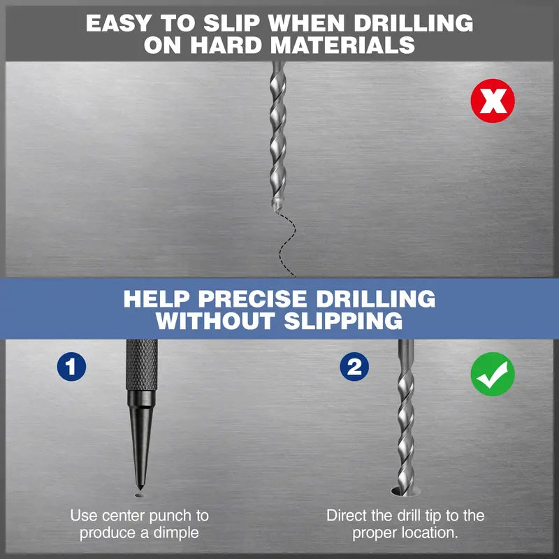 WORKPRO 4-Piece Precision Punch Set — Includes Nail and Center Punches in Common Sizes
