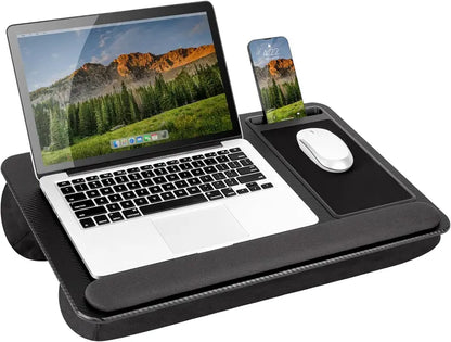 Ergonomic Lap Desk for Remote Work Featuring Integrated Mouse Pad, Cushion & Device Slot